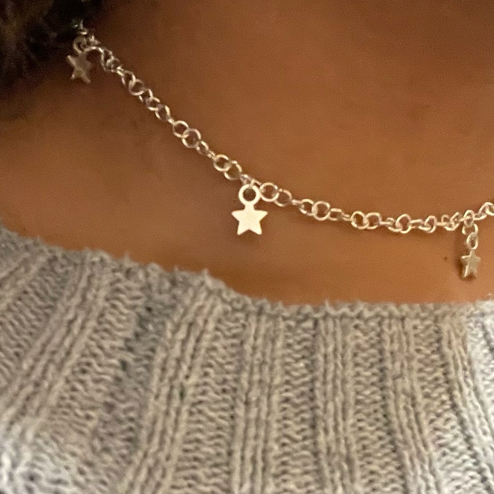 Silver stars choker